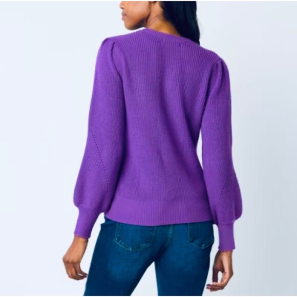 Liz Claiborne Womens V-Neck Purple Sweater L - Picture 5 of 7